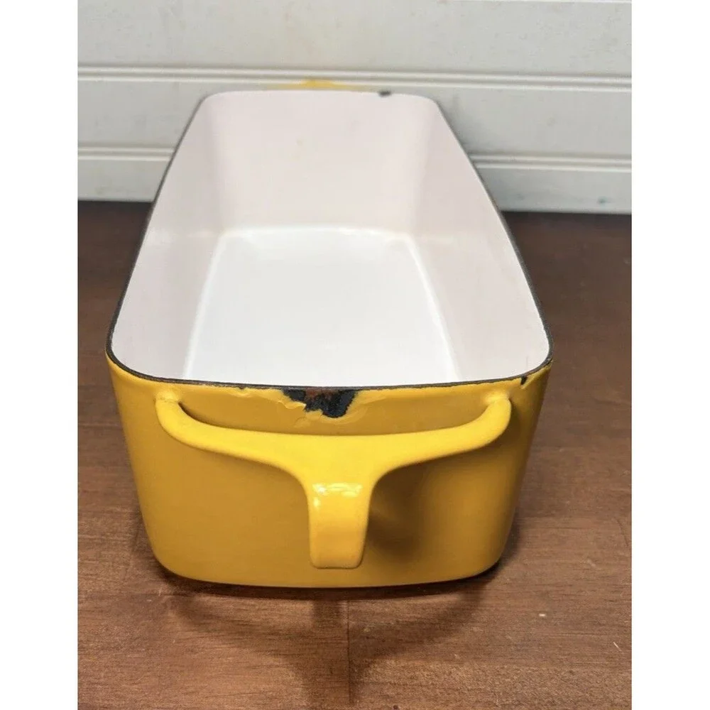 Vintage MCM Dansk Kobenstyle France Yellow Enamelware Baking Pan